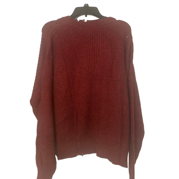 PISTOLA Eva Distressed Cotton Crew Neck Sweater Cherry black Marl XL NWT - Picture 4 of 11